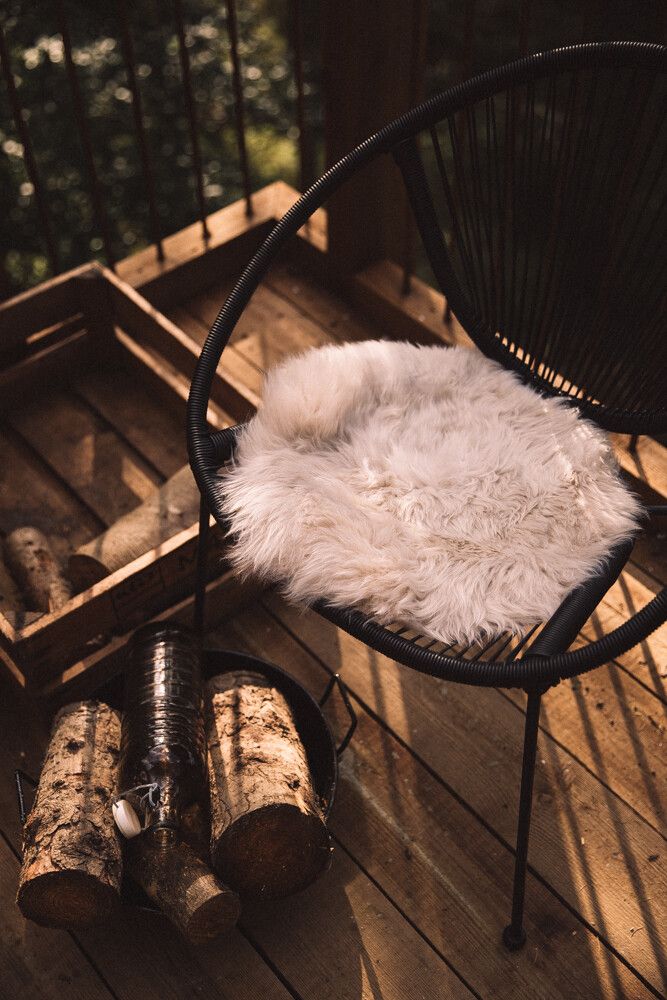 Stoel Cover Premium | Langharig | Nieuw Zeeland | Ø34cm Linnen