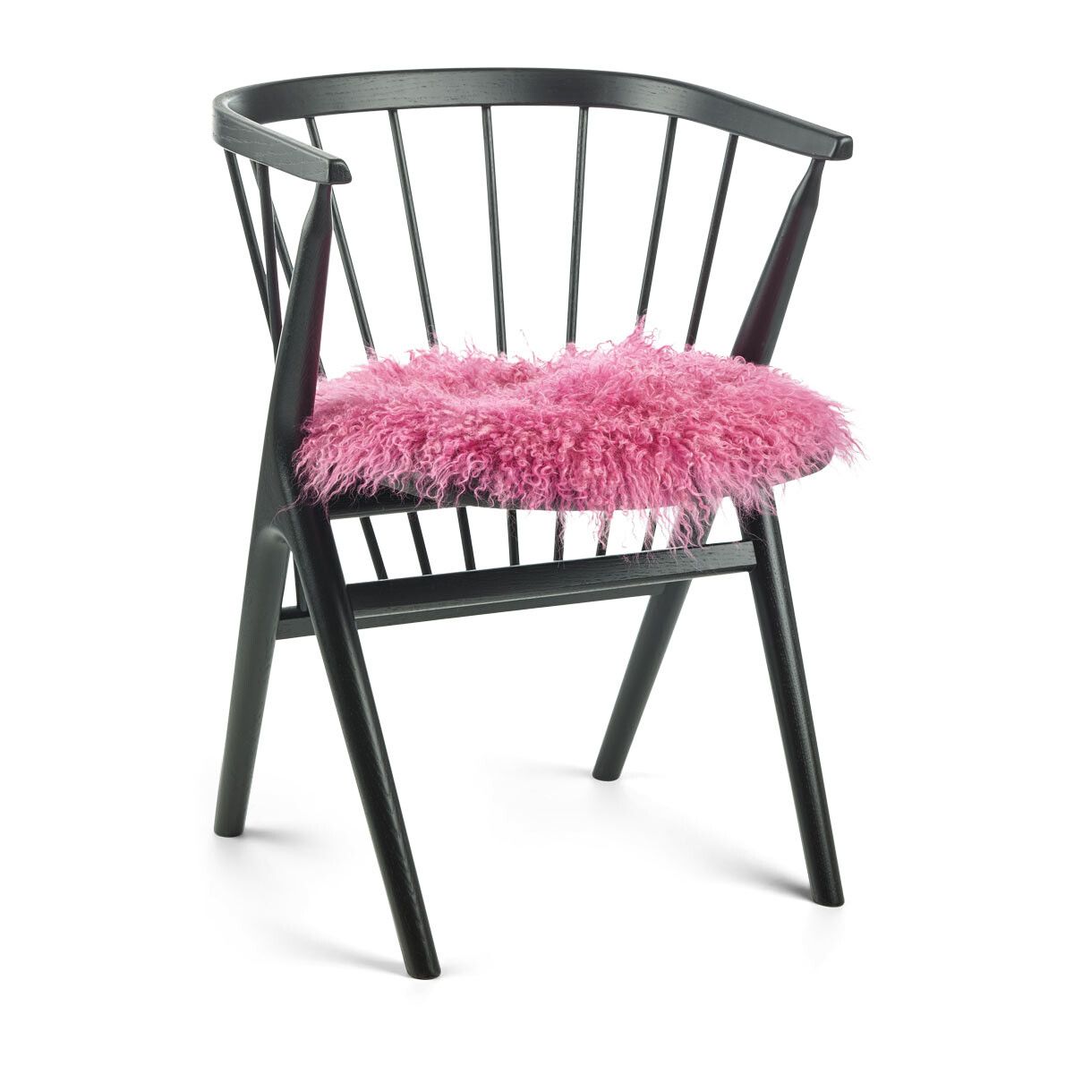 Curly Schapenvacht Stoel Cover | Ø38 cm Malaga Roze