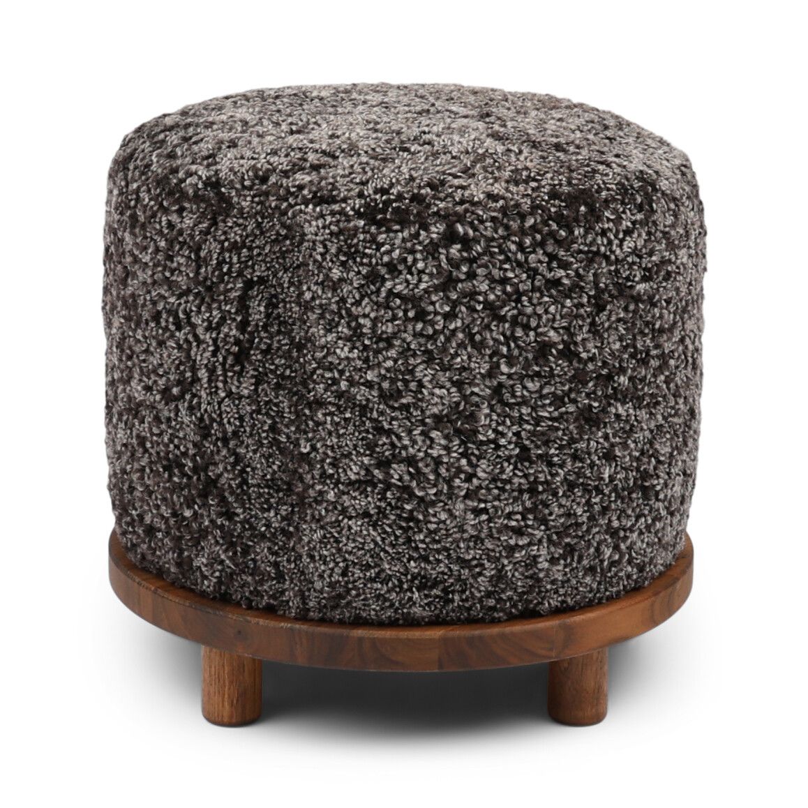 Simon Poef | Kortharige Schapenvacht | D46xH42 cm Cappuccino