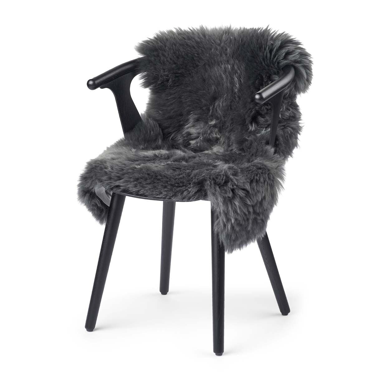 Premium | Nieuw- Zeelandse schapenvacht | Langharig | 90 cm Staal Grijs