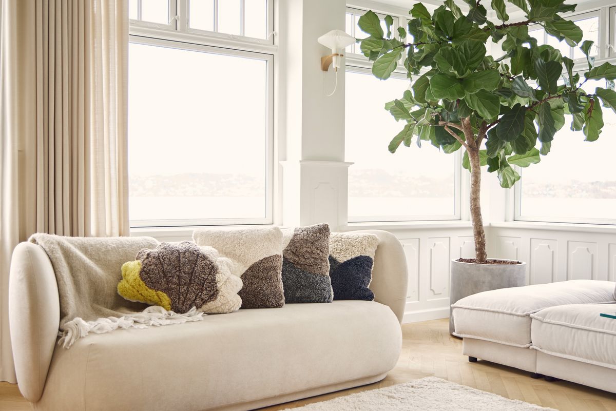 Kortharig Schapenvacht Kussen | Dubbelzijdig | 46x46 cm Taupe/Lichtgrijs/Beige