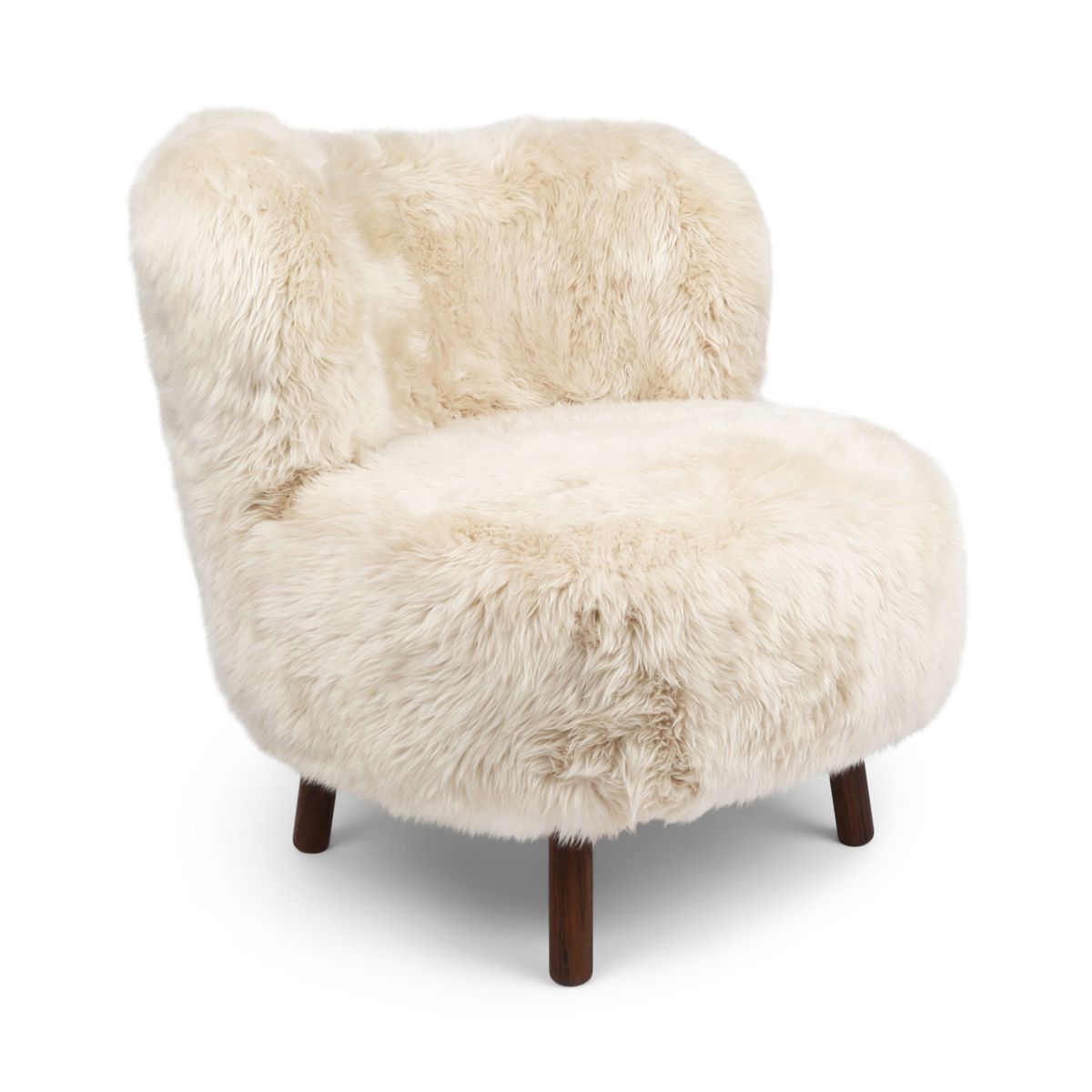 Ethan Puffy Loungestoel | Langharige Schapenvacht