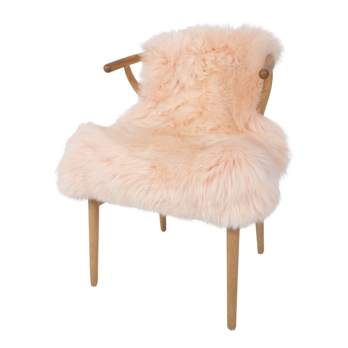 Merino Schapenvacht | Nieuw-Zeeland | Gekleurd | Langharig | 90 cm Prinses Peach