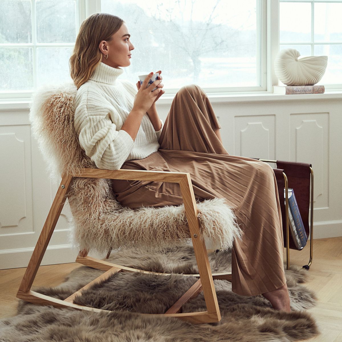 Schommel Stoel  Eik Natuurlijke Olie