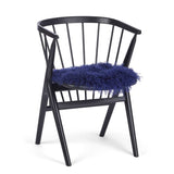 Curly Schapenvacht Stoel Cover | Ø38 cm Marineblauw