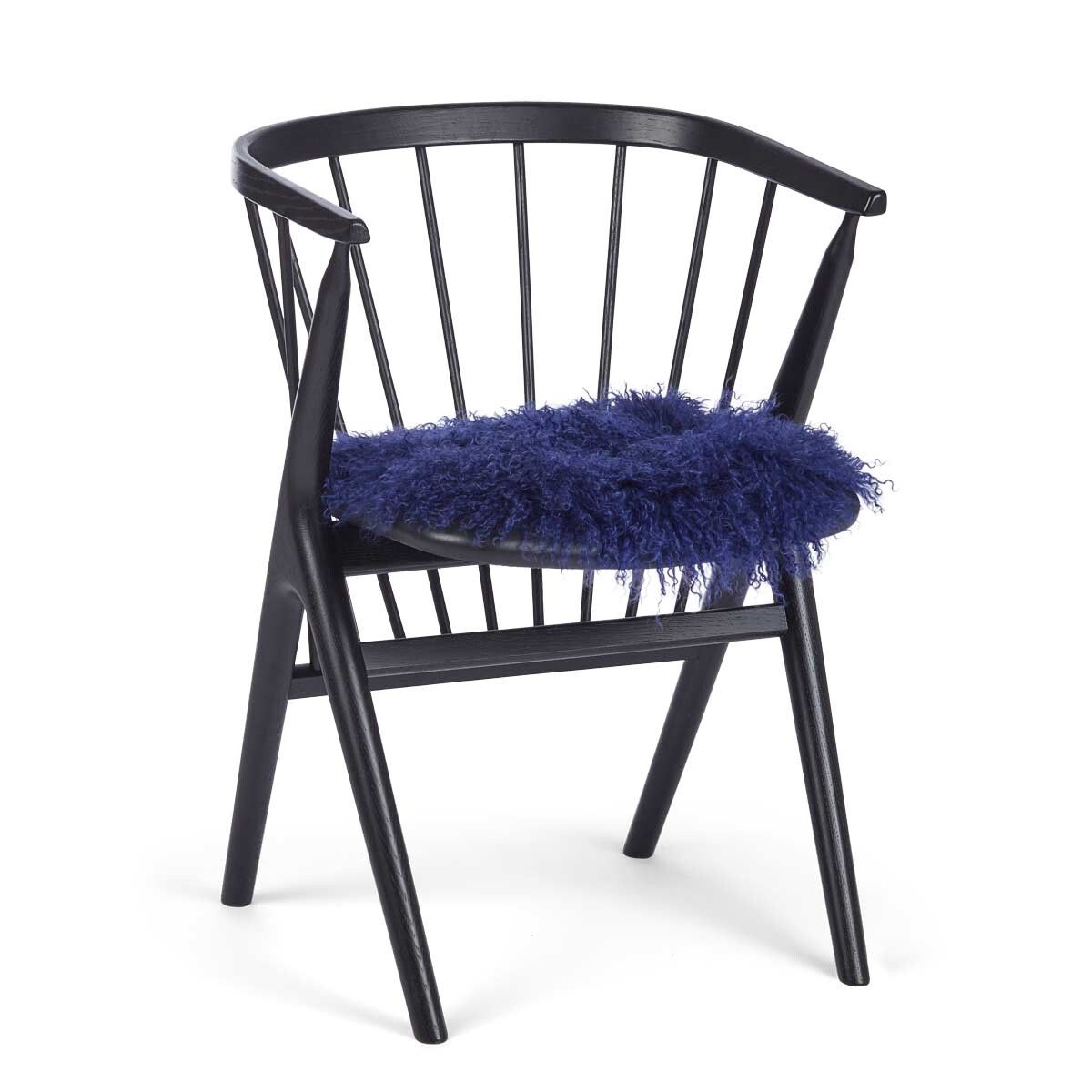 Curly Schapenvacht Stoel Cover | Ø38 cm Marineblauw