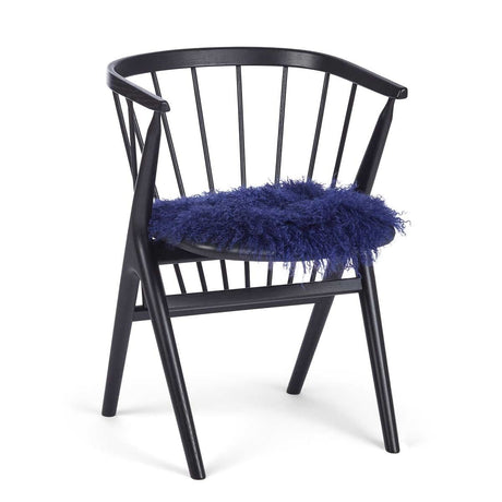 Curly Schapenvacht Stoel Cover | Ø38 cm Marineblauw