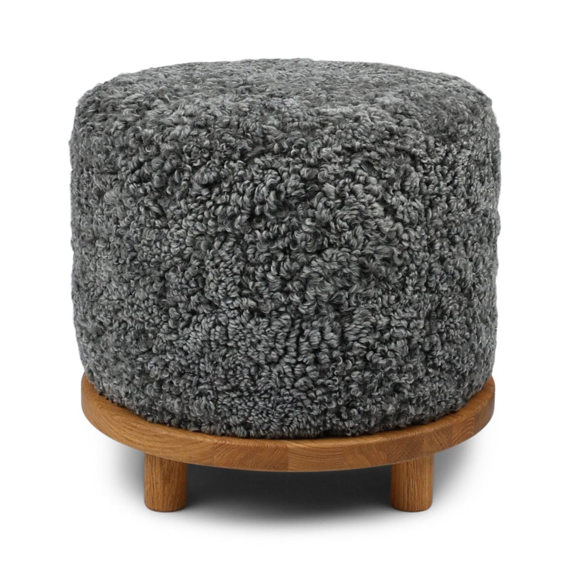 Simon Poef | Kortharige Schapenvacht | D46xH42 cm Grafiet