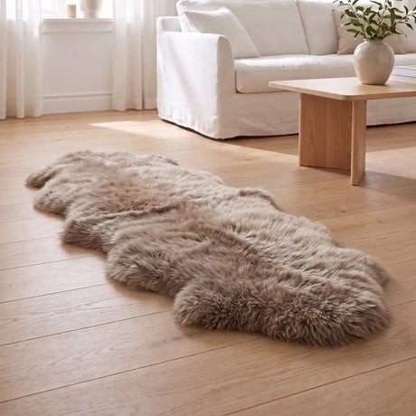 Merino Dubbele Schapenvacht | Langharig | 170x60 cm Taupe