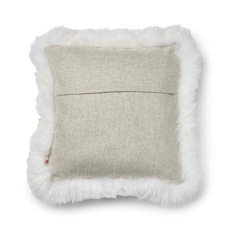 Wollen Kussen | LW rand | 52x52 cm | 34x52 cm Zilver/Ivoor