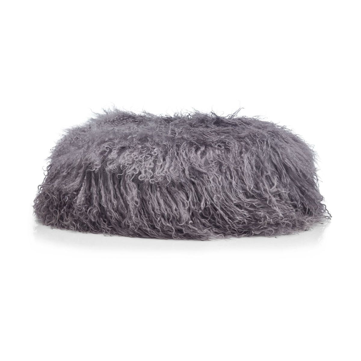 Premium Kruk Cover | Tibetaanse Schapenvacht | Ø35xH17 cm Staal Grijs