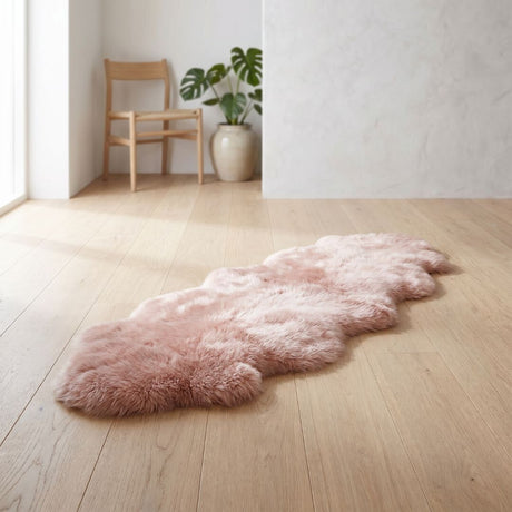 Merino Dubbele Schapenvacht | Langharig | 170x60 cm Roze