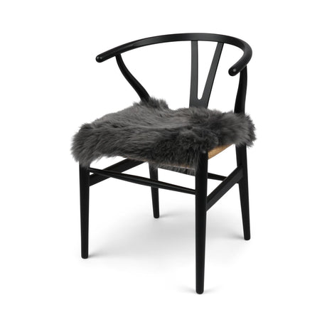 Schapenvacht Stoel Cover | Langharig | 40x40 cm Staal Grijs
