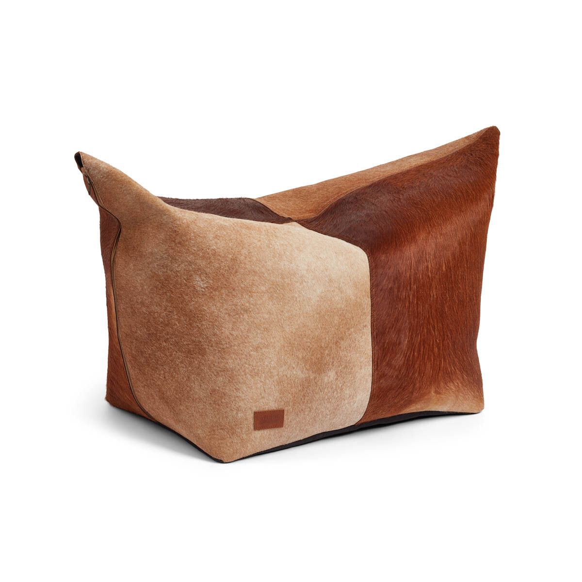 Kalfsleren Poef Small | Large Bruin