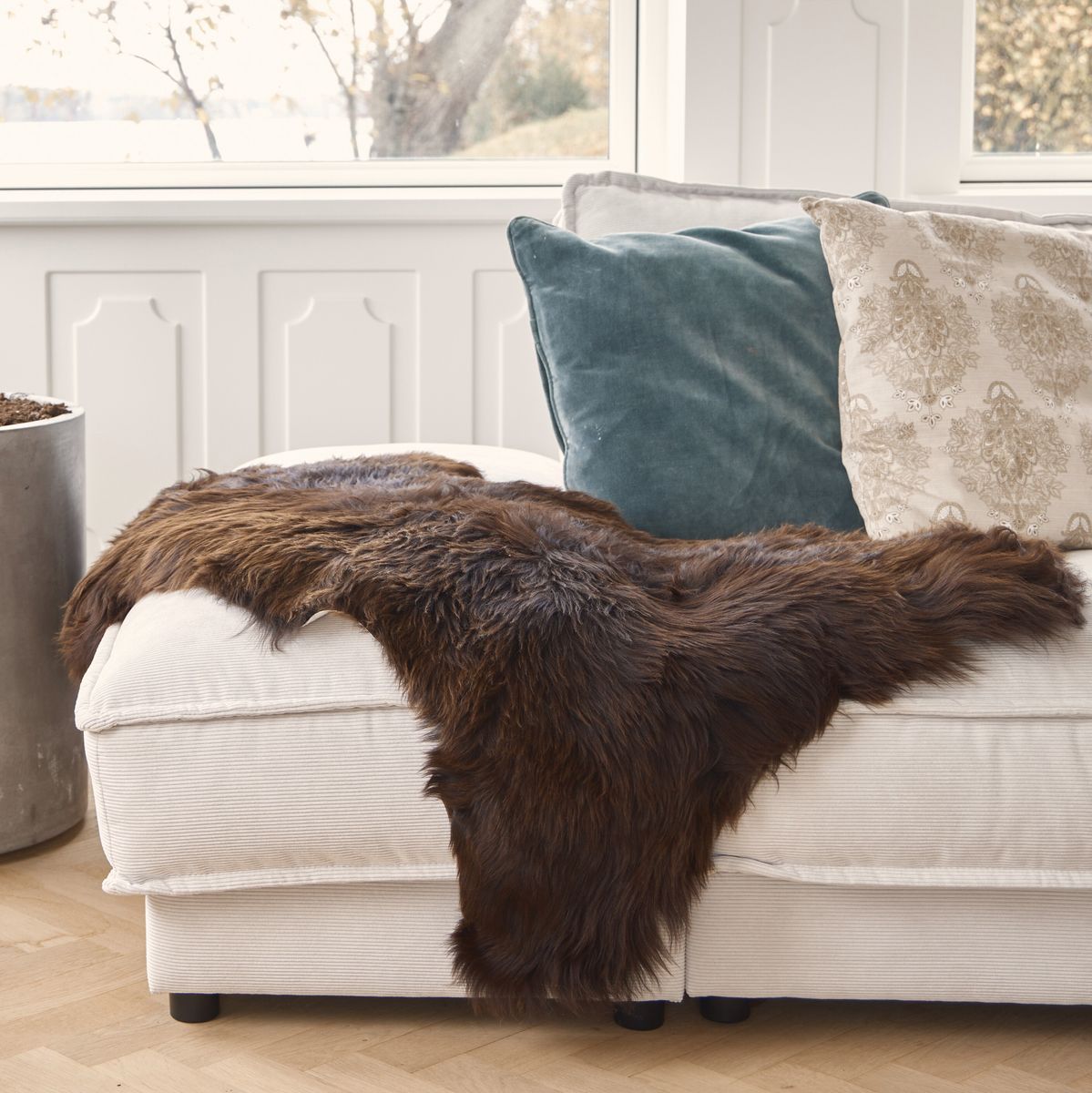 Engelse Schapenvacht | Kortharig | 120+ cm Natuurlijk donkerbruin