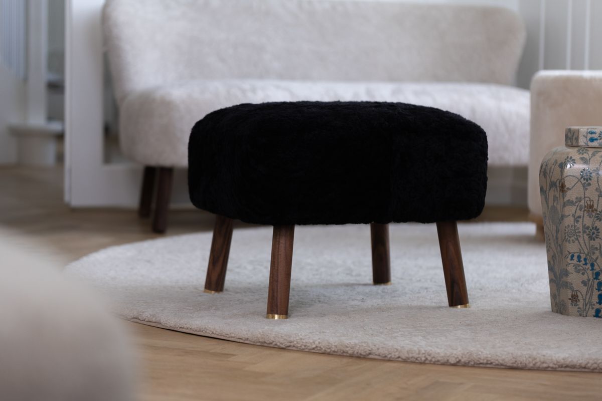 Kortharig Curly Schapenvacht Design Kleed | Ø140 cm Parelgrijs