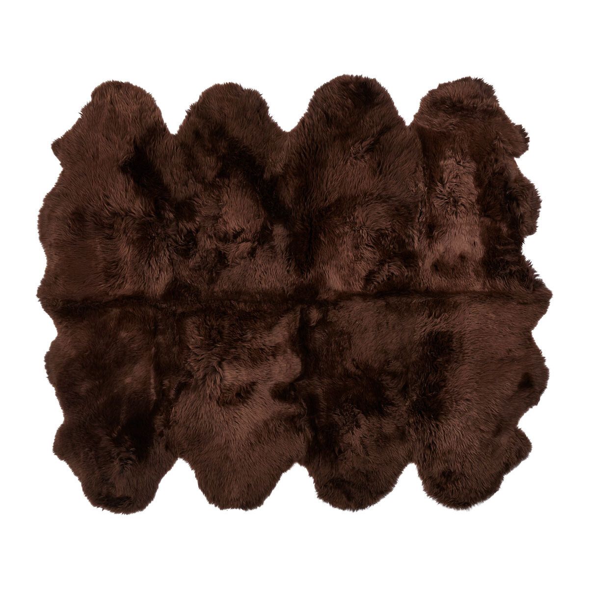 Premium | Nieuw- Zeelandse schapenvacht | Langharig | Kleed 180x214 cm Chocolade