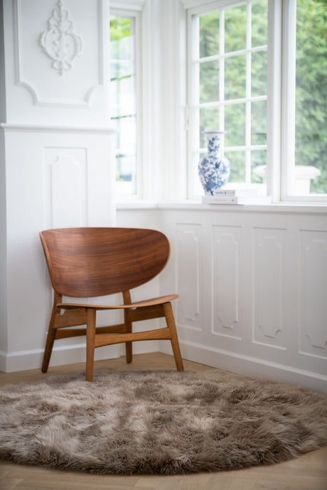 Langharig Schapenvacht Design Vloerkleed | Ø180 cm | Ø250 cm Taupe