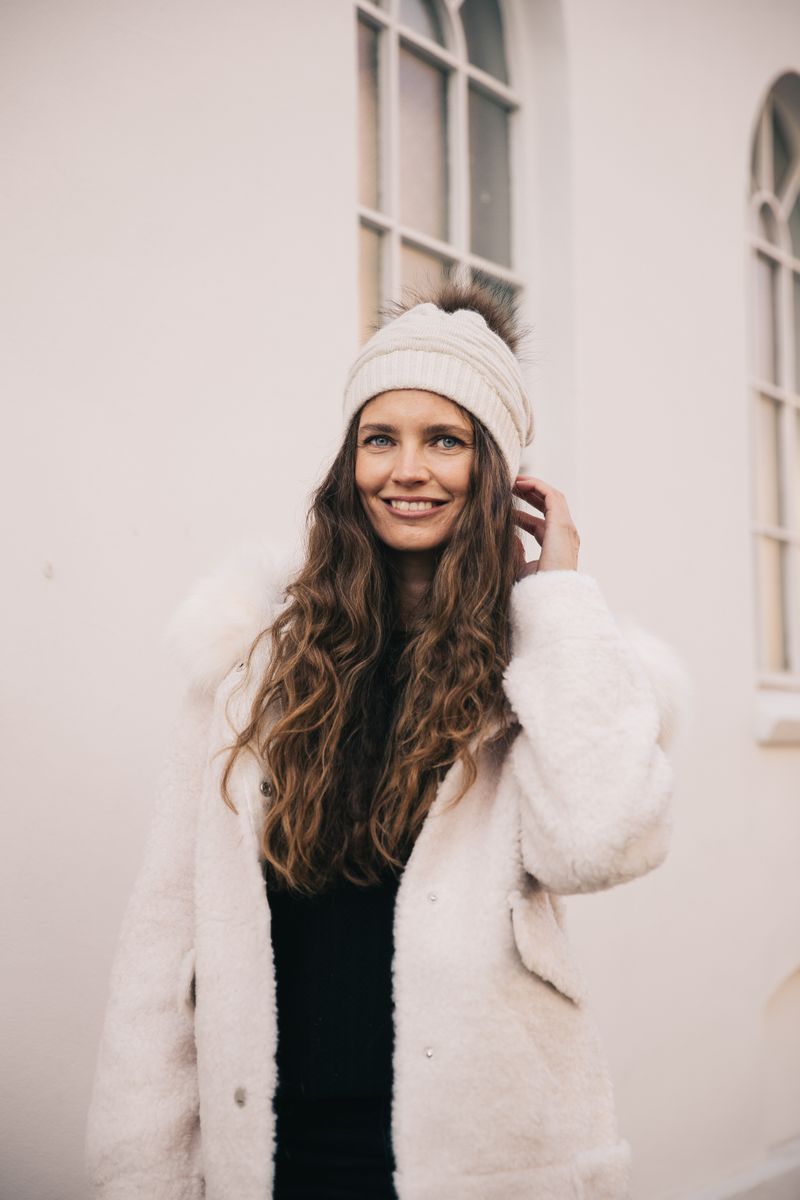 Sidse Beanie Licht Beige/Mokka