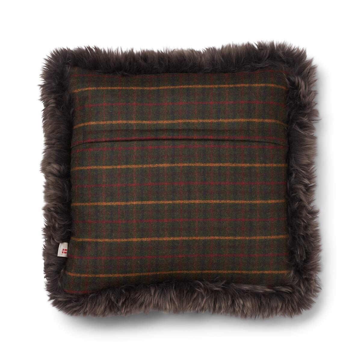 Wollen Kussen | Dubbelzijdig | LW rand | 52x52 cm | 34x52 cm Kilberry Fir-Donkergroen/Walnoot