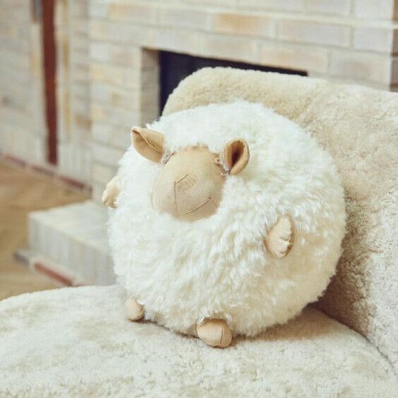 Schattig Schapen Kussen | Ø20 cm | Ø26 cm | Ø34 cm Beige/Wit