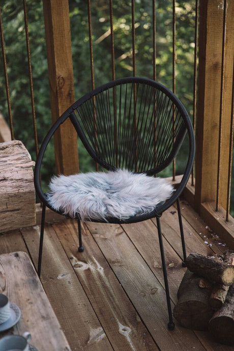 Stoel Cover Premium | Langharig | Nieuw Zeeland | Ø34cm Licht Grijs