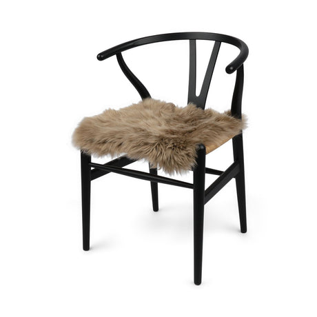 Schapenvacht Stoel Cover | Langharig | 40x40 cm Taupe