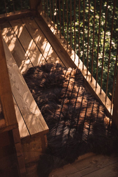 Eco Lamsvacht | Engeland Natuurlijk | 90x60 cm Natuurlijk donkerbruin