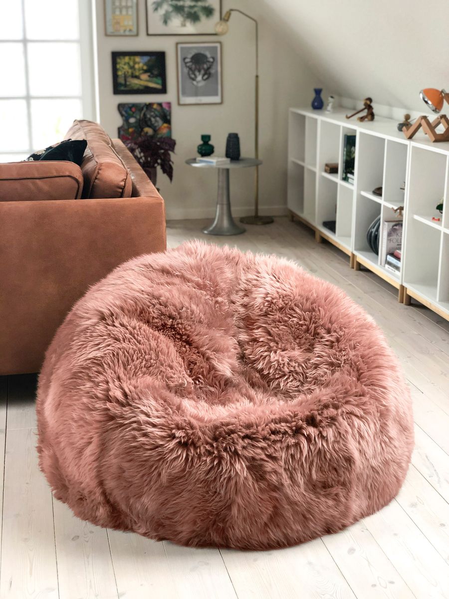 Zitzak | Lange Wol | Large | Rose Roze