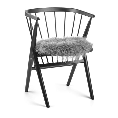 Curly Schapenvacht Stoel Cover | Ø38 cm Licht Grijs