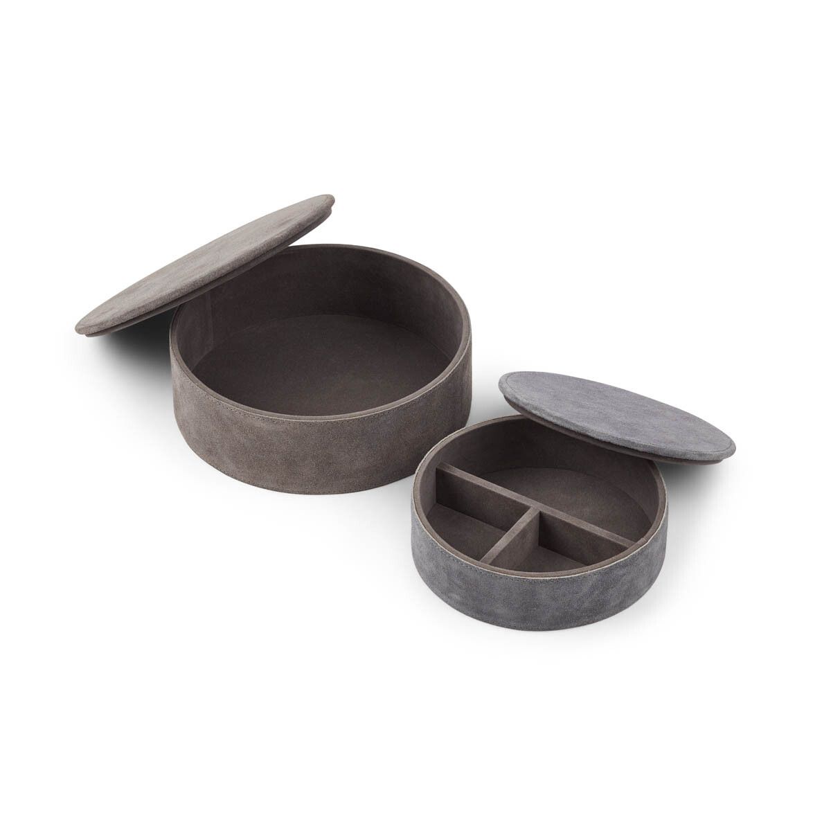 Ronde Leren Doos | Set van 2 | Rond