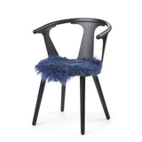 Curly Schapenvacht Stoel Cover | Ø38 cm Licht Marineblauw