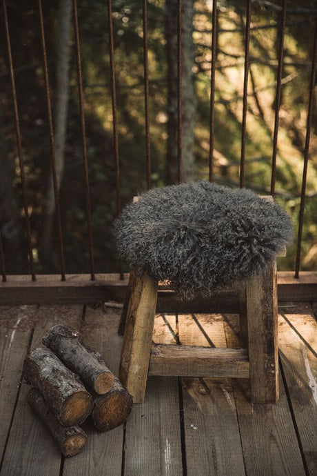 Tibetaanse Schapenvacht Stoel Cover | 34cm Licht Grijs