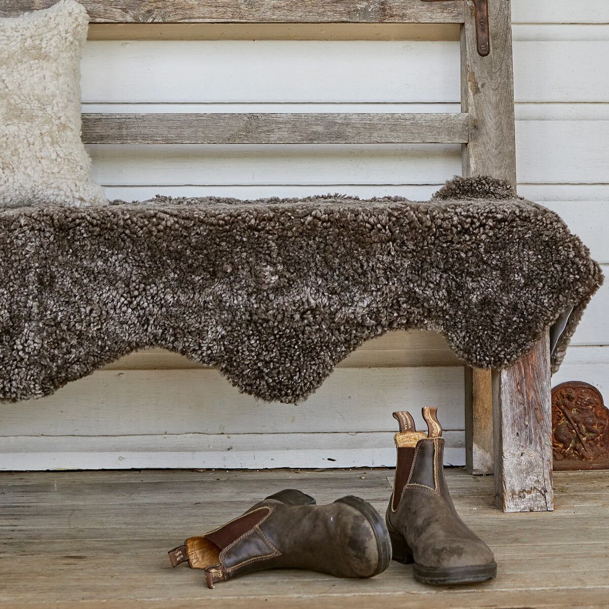 Dubbele Merino Schapenvacht | Kortharig | Nieuw- Zeeland | 180x60cm Licht Grijs