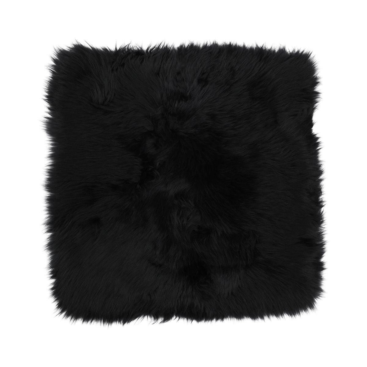 Schapenvacht Stoel Cover | Langharig | 40x40 cm Zwart