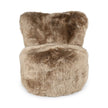 Skandi Ronde Loungestoel | Langharige Schapenvacht Taupe