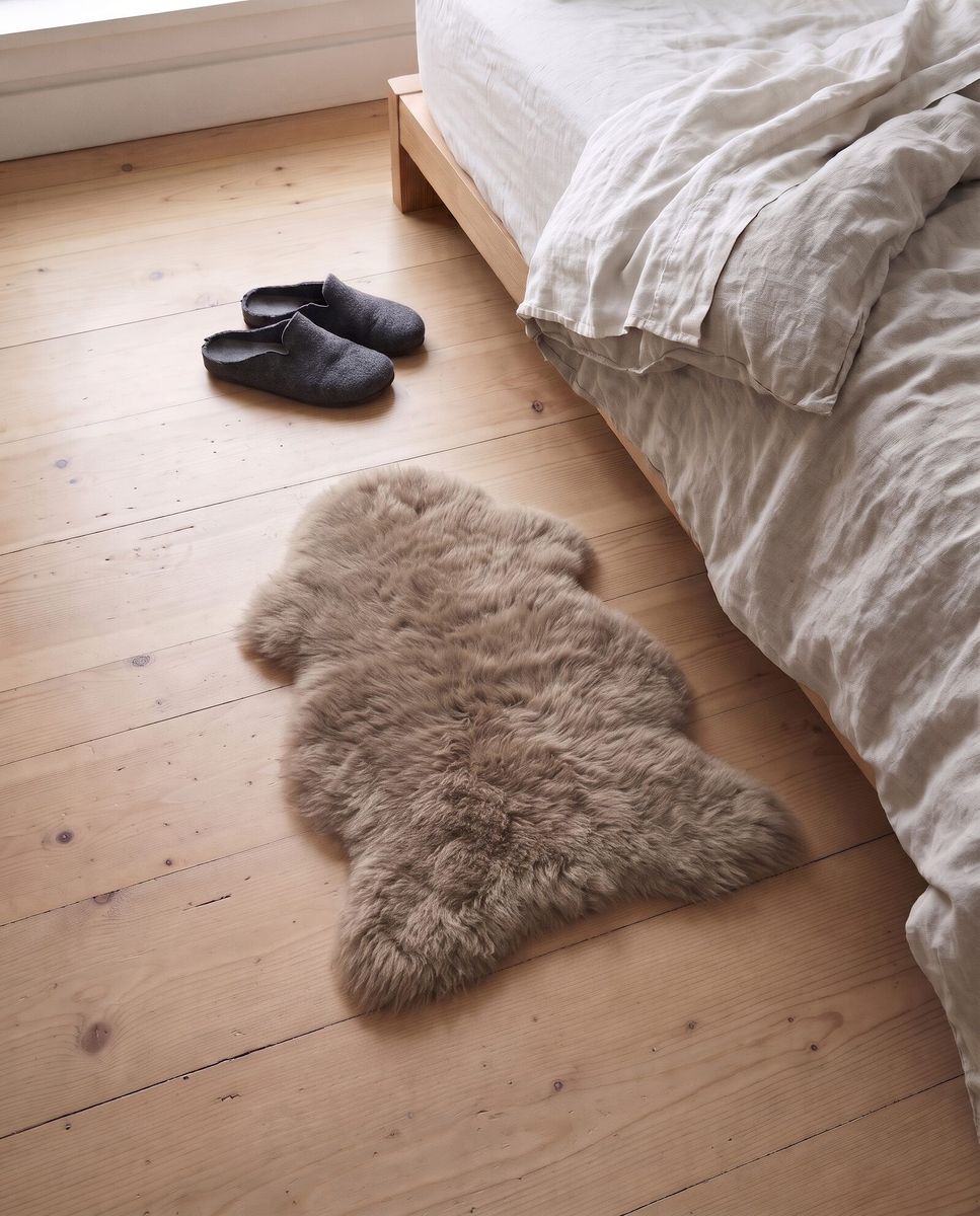 Merino Schapenvacht | Langharig | Nieuw-Zeeland | Mini | 65x45 cm Taupe