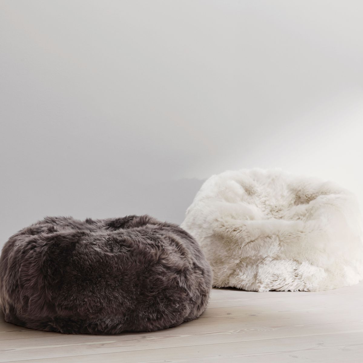 Zitzak | Lange Wol | Medium | Large Zwart