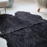 Nieuw- Zeelandse schapenvacht | Kortharig | Kleed 180x110 cm Antraciet Grijs