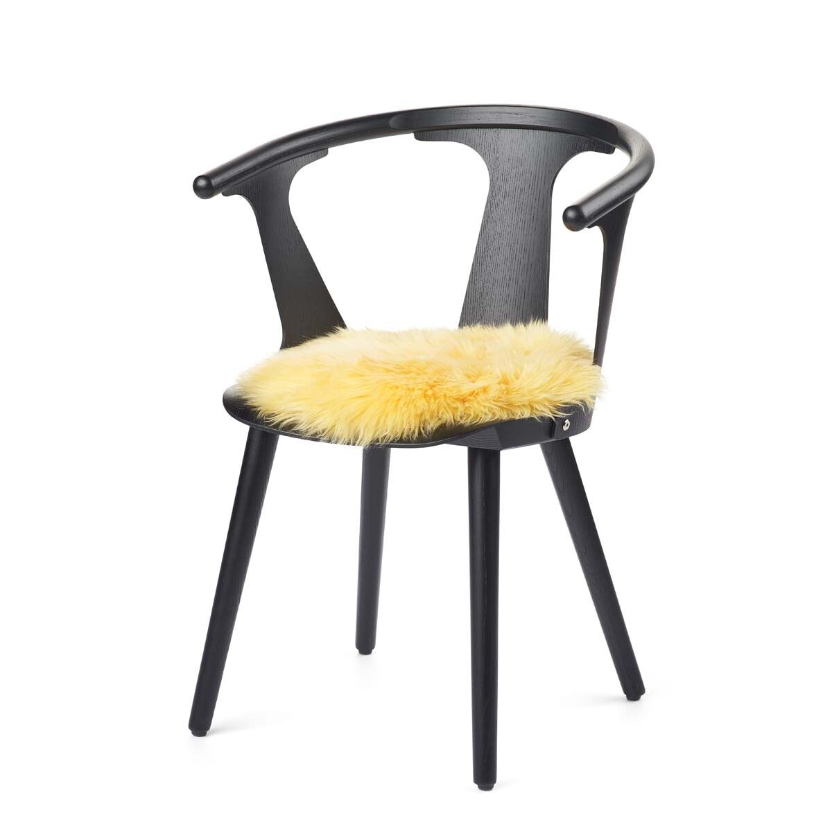 Langharige Schapenvacht Stoel Cover | Ø38 cm Citroen geel
