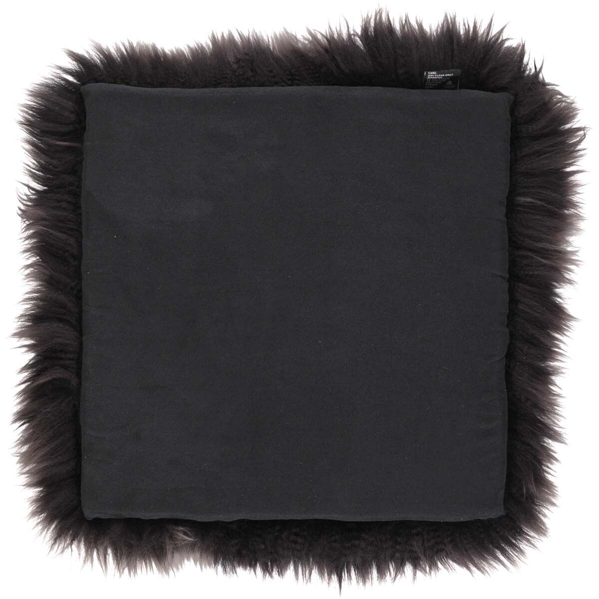 Langharig Schapenvacht Stoel Kussen | Met Vulling | 37x37 cm Walnoot bruin