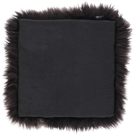 Langharig Schapenvacht Stoel Kussen | Met Vulling | 37x37 cm Walnoot bruin