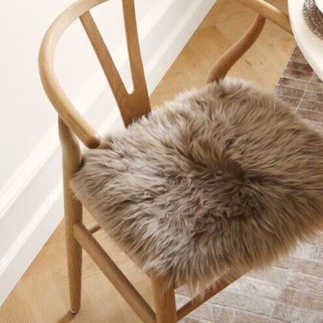 Langharig Schapenvacht Stoel Kussen | Met Vulling | 37x37 cm Zwart