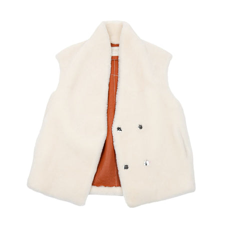Lorena Vest Leer Bruin/Ivoor