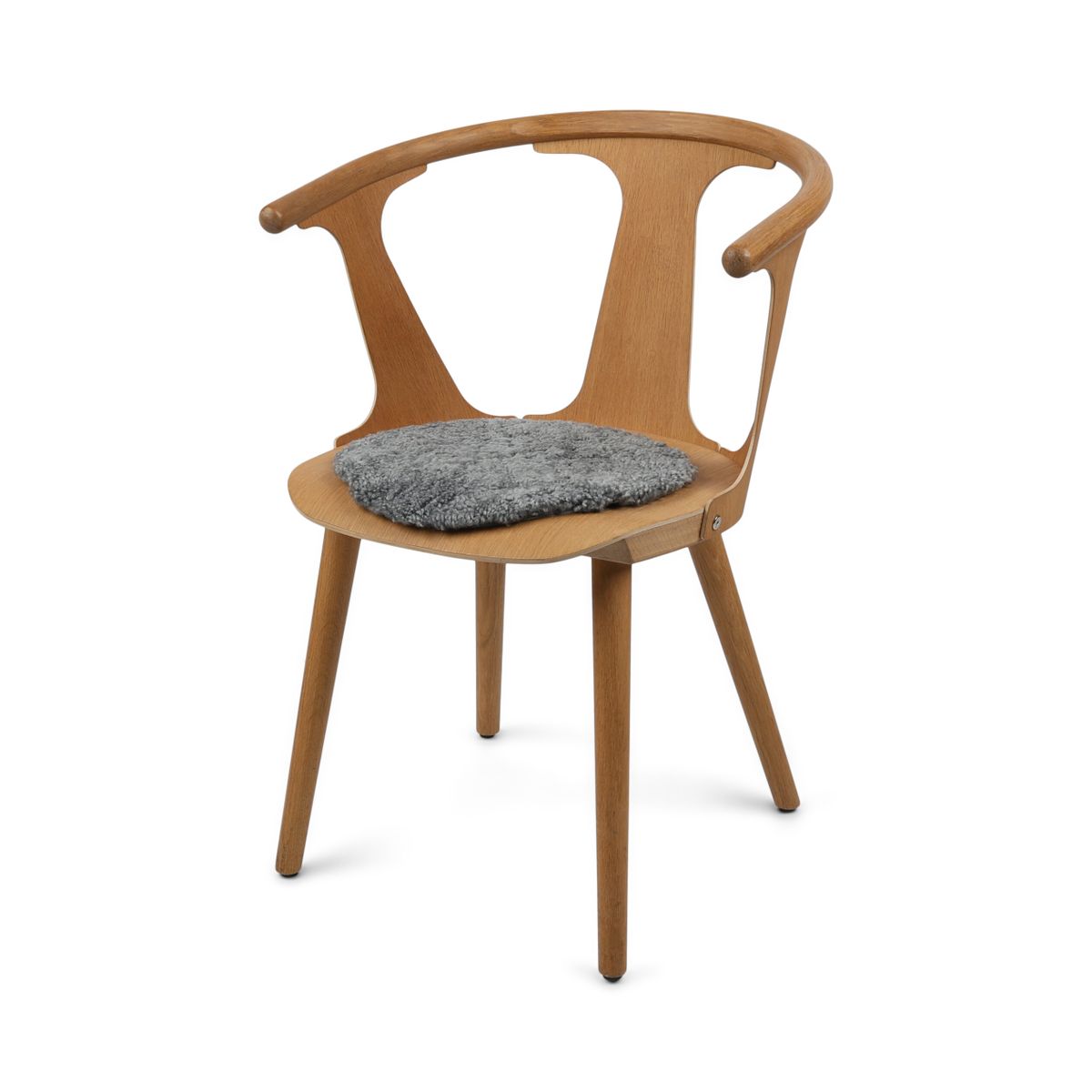 Schapenvacht Stoel Cover | Kortharig | Ø34 cm Scandinavië Lichtgrijs