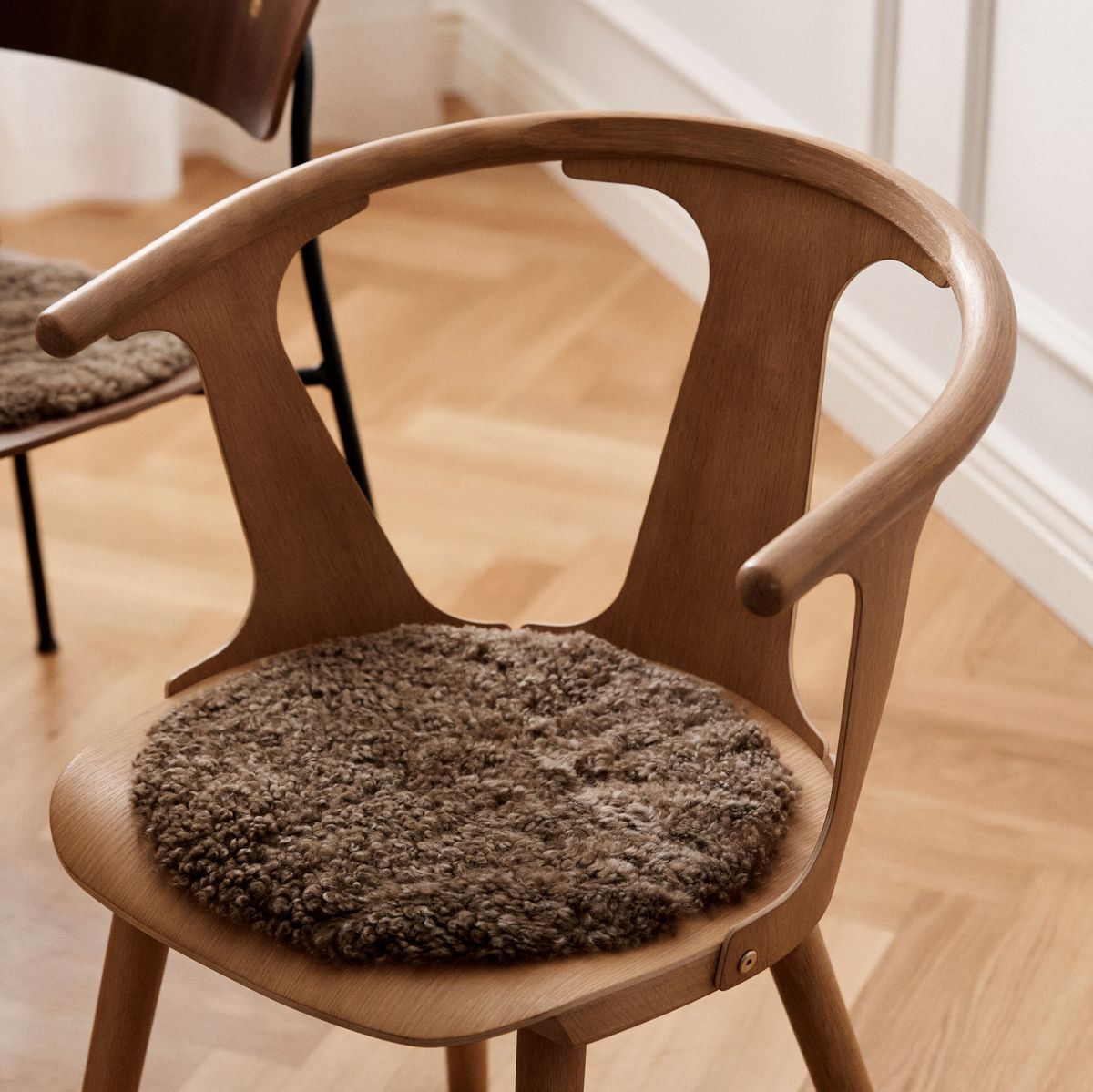 Schapenvacht Stoel Cover | Kortharig | Ø34 cm Sahara