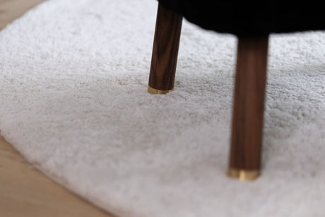 Kortharig Curly Schapenvacht Design Kleed | Ø140 cm Parelgrijs