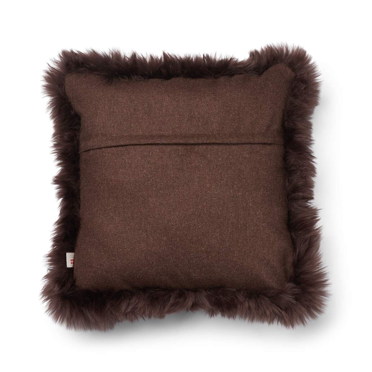 Wollen Kussen | LW rand | 52x52 cm | 34x52 cm Bruin/Chocolade