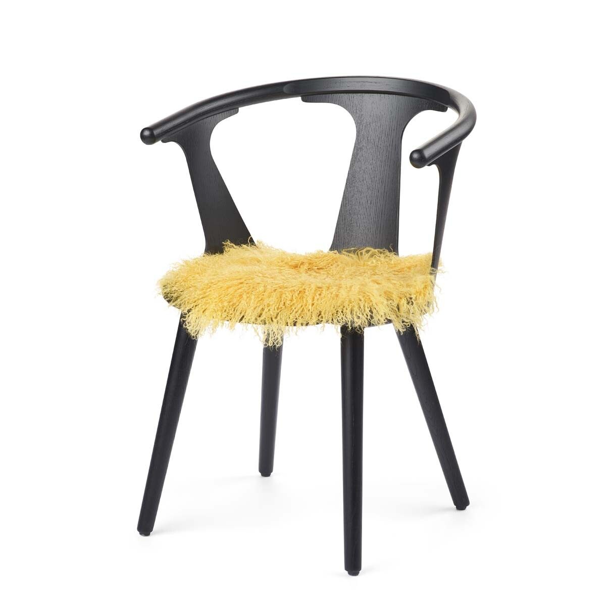 Curly Schapenvacht Stoel Cover | Ø38 cm Citroen geel