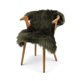 Tibetaanse Schapenvacht | Rechte Wol | Groen/Bruin | 100x60 cm Heggengroen